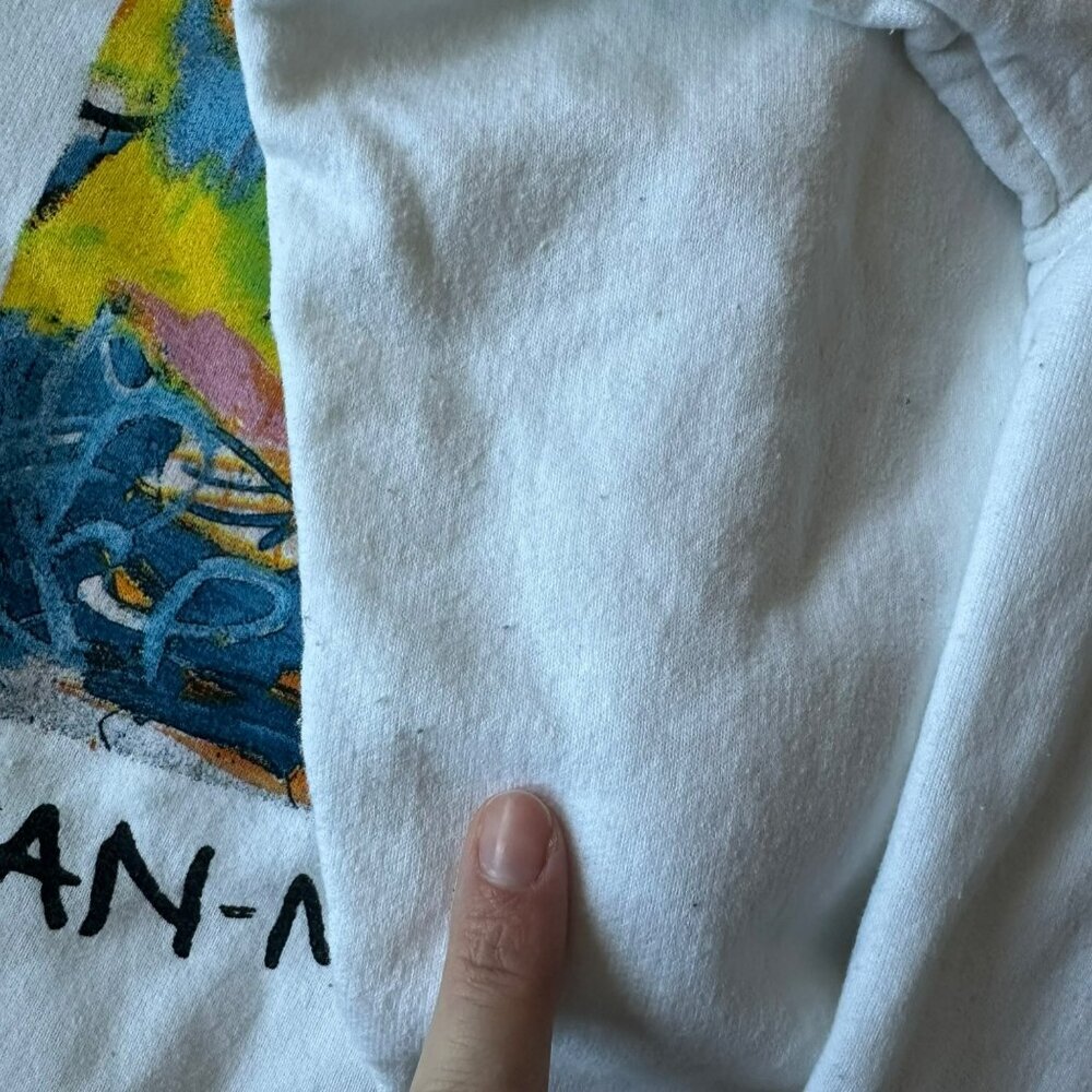 Jean-Michel Basquiat White Pullover Hoodie With Iconic Crown & Art Print S - Picture 4 of 6